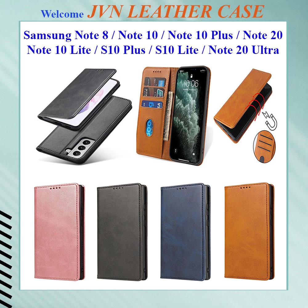 Bao da Samsung Note 8, Note 10, Note 10 Plus, Note 10 Lite, S10 Lite, S10 Plus, Note 20, Note 20 Ultra kiểu ví từ tính