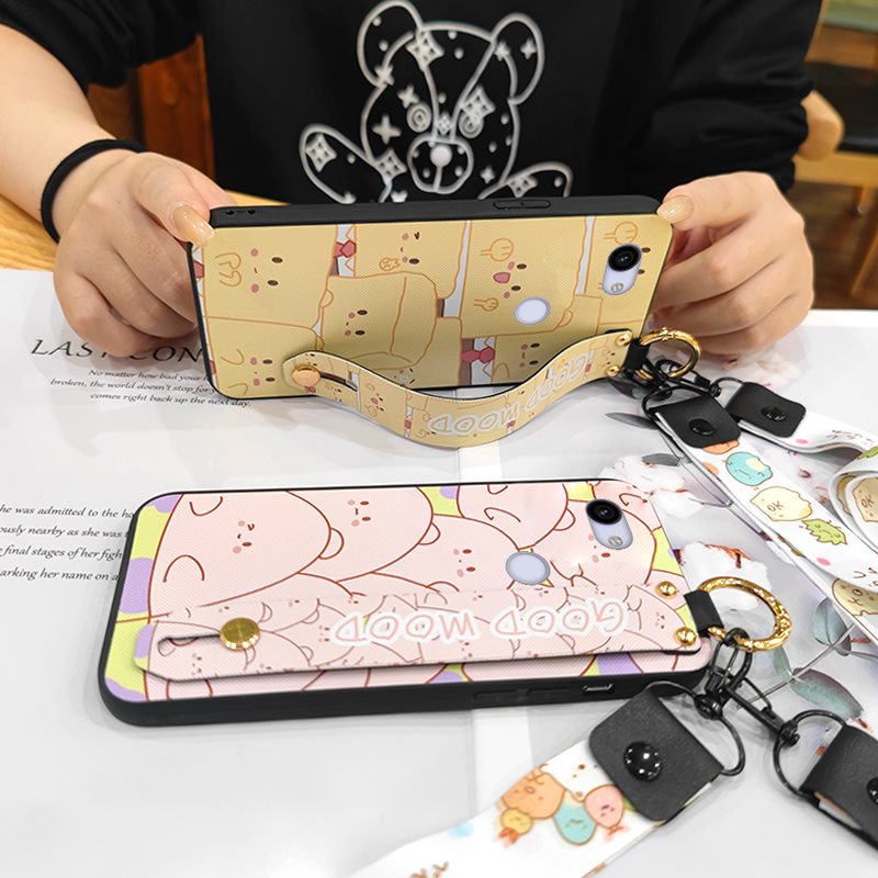 Soft Case Soft Phone Case For Google Pixel 3A/Pixel 3 Lite Kickstand For Woman Lanyard sunflower Fashion Design Wristban