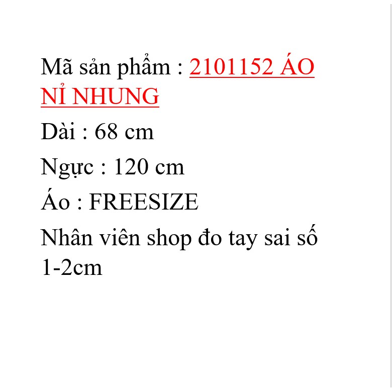 2101152 ÁO NỈ NHUNG | BigBuy360 - bigbuy360.vn