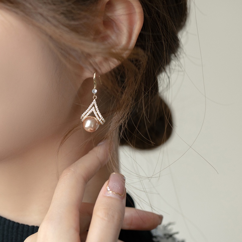 Bông Tai Đính Kim Cương Và Ngọc Trai Nhân Tạo Phong Cách Baroque Thời Trang Hàn Quốc 2022