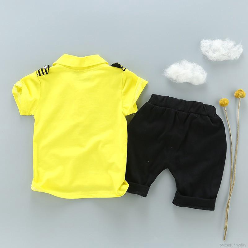 Set áo thun phối cà vạt + quần short cho bé trai