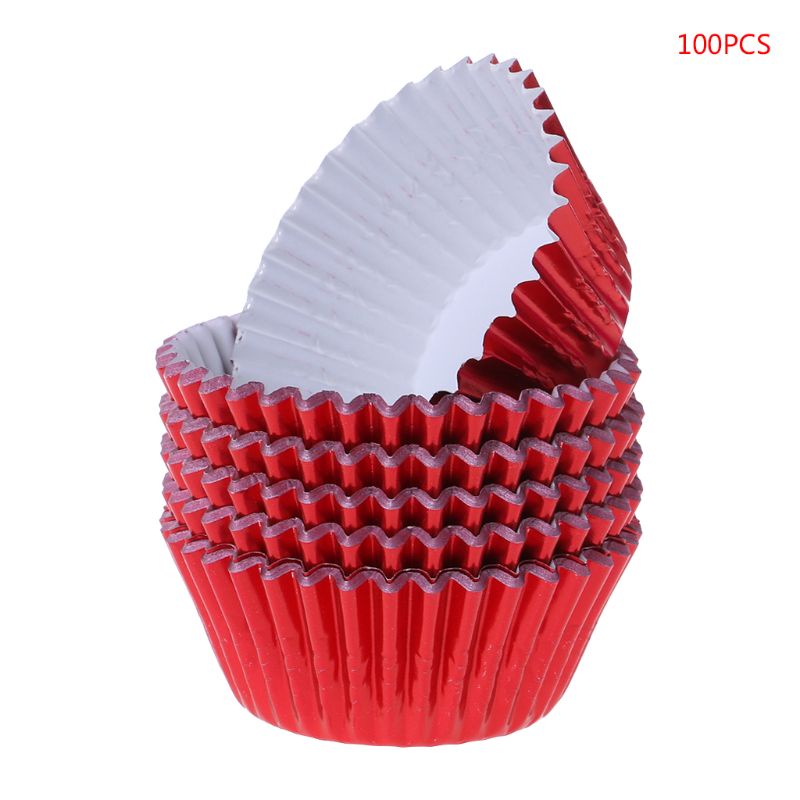 Set 100 Cốc Giấy Nhôm Làm Bánh Cupcake
