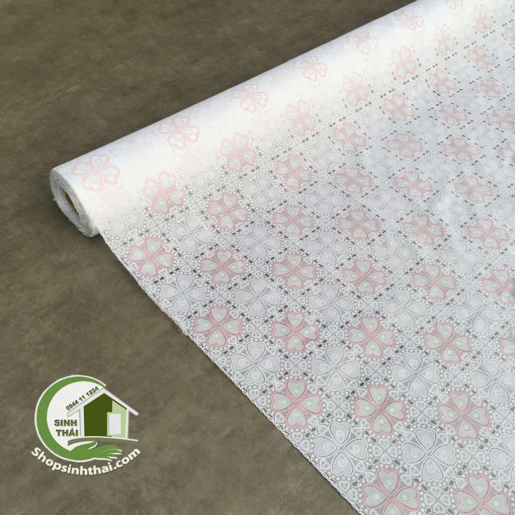 Khăn trải bàn nhật bằng nhựa REN HOA MÀU TRẮNG -đặt 1 lần được 50cm, cắt liền thành 1 tấm dài tùy số lần đặt