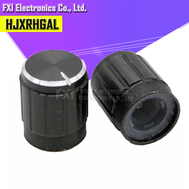 Bộ 10 Nút Vặn Chiết Áp 13 * 17mm 13 * 17mm Bằng Hợp Kim Nhôm Màu Đen