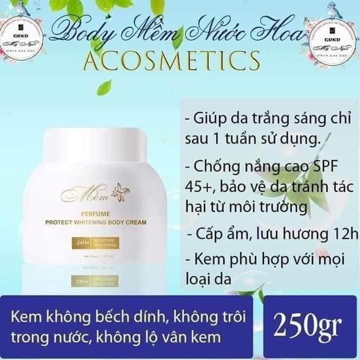 [HÀNG CHÍNH HÃNG] Kem body mềm dưỡng trắng da toàn thân A Cosmetics 250g