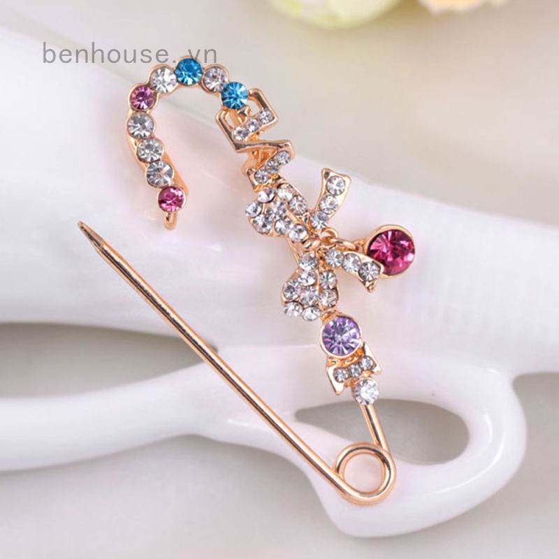 Ghim cài áo trang trí hình bướm đính đá nhiều màu sắc