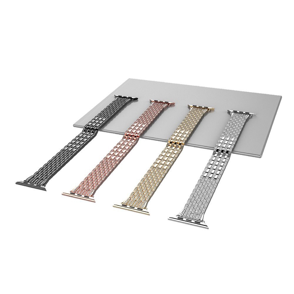 Dây đeo inox đính đá cho đồng hồ thông minh for Apple Watch Ultla Series 1 2 3 4 5 SE 6 7 8 38mm 42mm 40mm 44mm 41mm 45mm 49mm