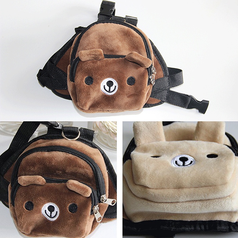 Ba Lô Đeo Vai Nhồi Bông Có Khóa Kéo Đa Năng Di Động Dễ Thương Cho Thú Cưng
