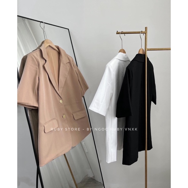 Áo VEST Tay Ngắn Thiết Kế Chất Đẹp Có Độn Vai Sang Chảnh