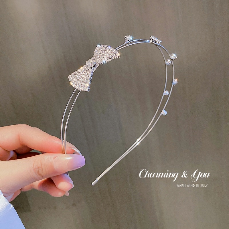 Cài tóc hình nơ, băng đô cài tóc đính đá phong cách hàn quốc dễ thương