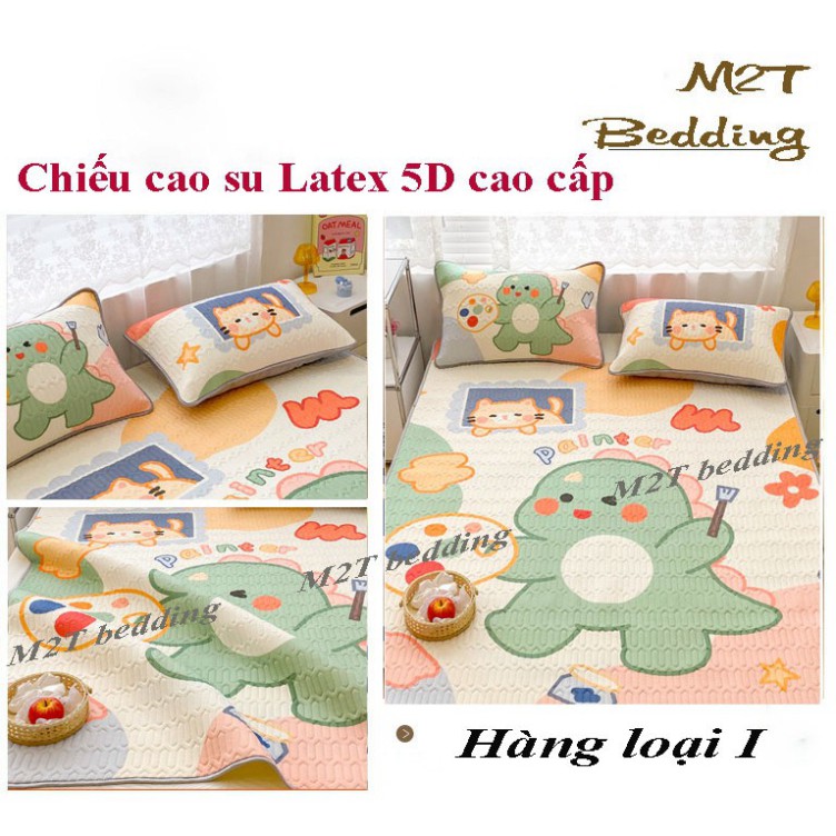Chiếu điều hòa Latex mủ cao su non M2T bedding họa tiết 5D mát lạnh chuẩn hàng loại 1 [Free ship]