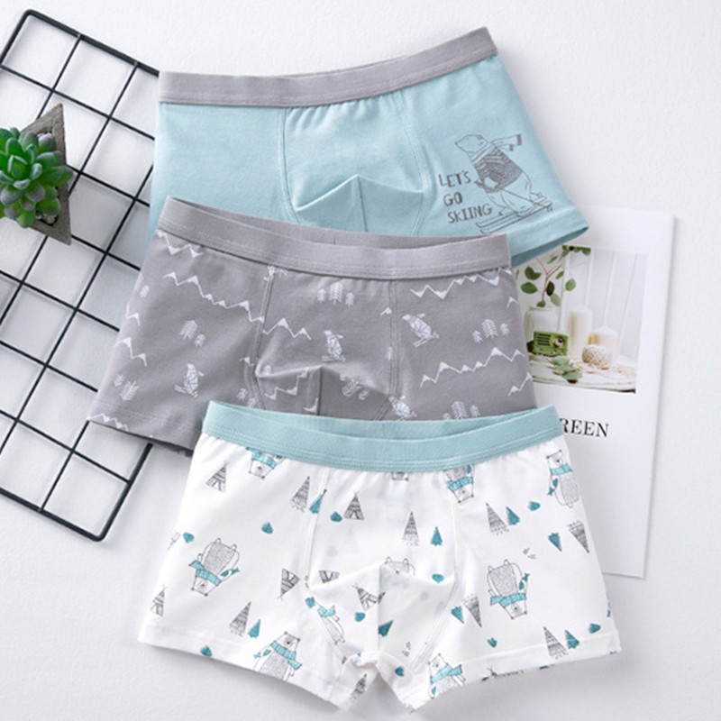 Set 3 Quần Lót Boxer In Hình Hoạt Hình Cho Bé Trai