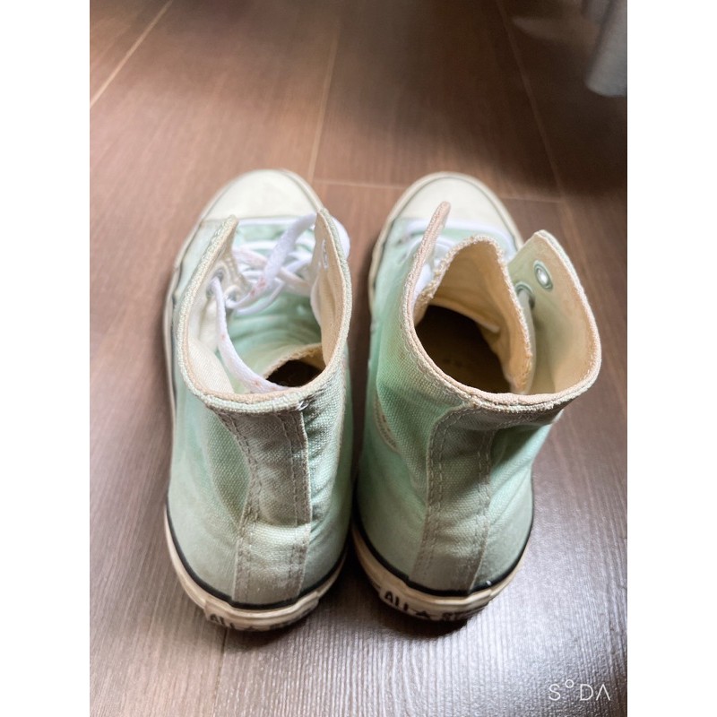 Pass lại giày converse xanh mint cổ cao