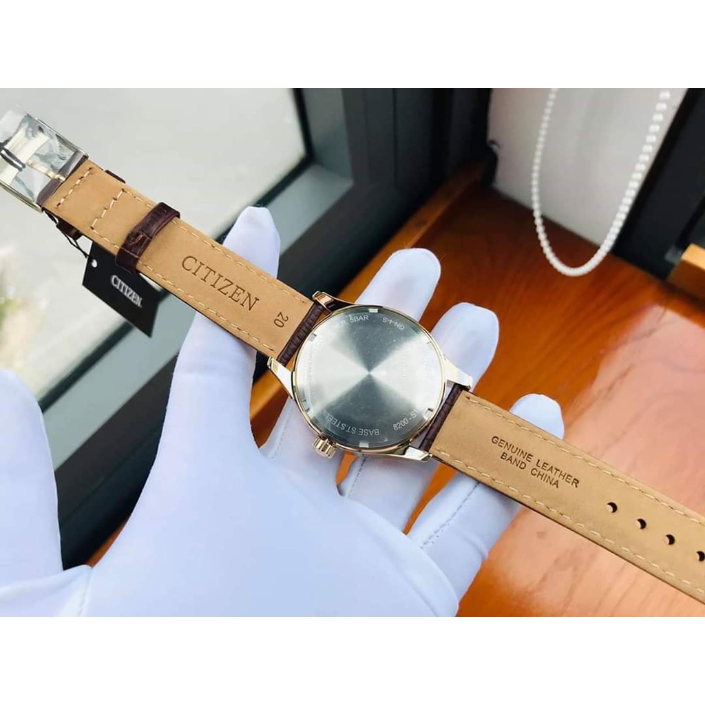 Đồng hồ Nam Citizen Automatic NH8363-14H Mặt đen,Lịch thứ ngày-Máy cơ tự động-Dây da nâu cao cấp-Size 41mm