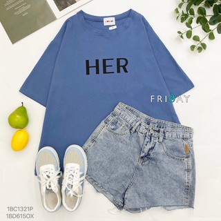 Áo phông oversize chữ her Friday