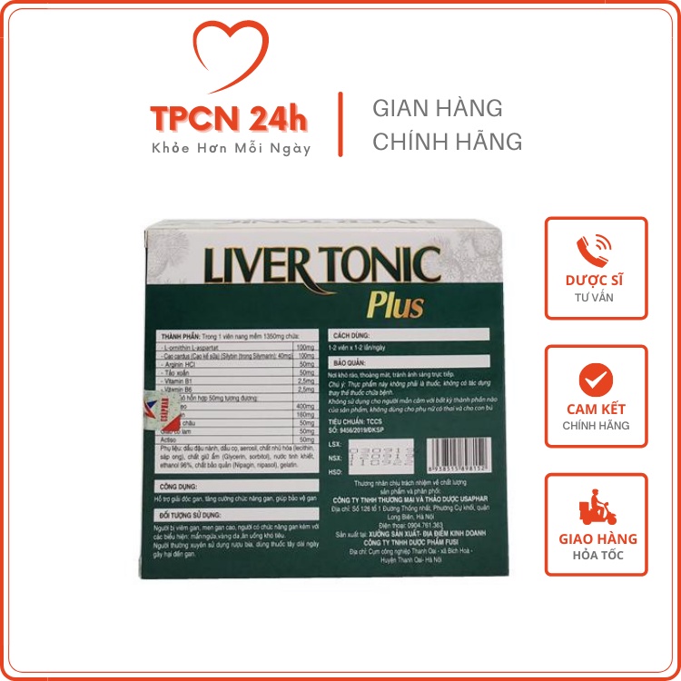 Liver Tonic Plus Bảo vệ tế bào gan, tăng cường chức năng giải độc gan