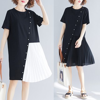 Váy đầm nữ bigsize phối vạt xòe điệu đà