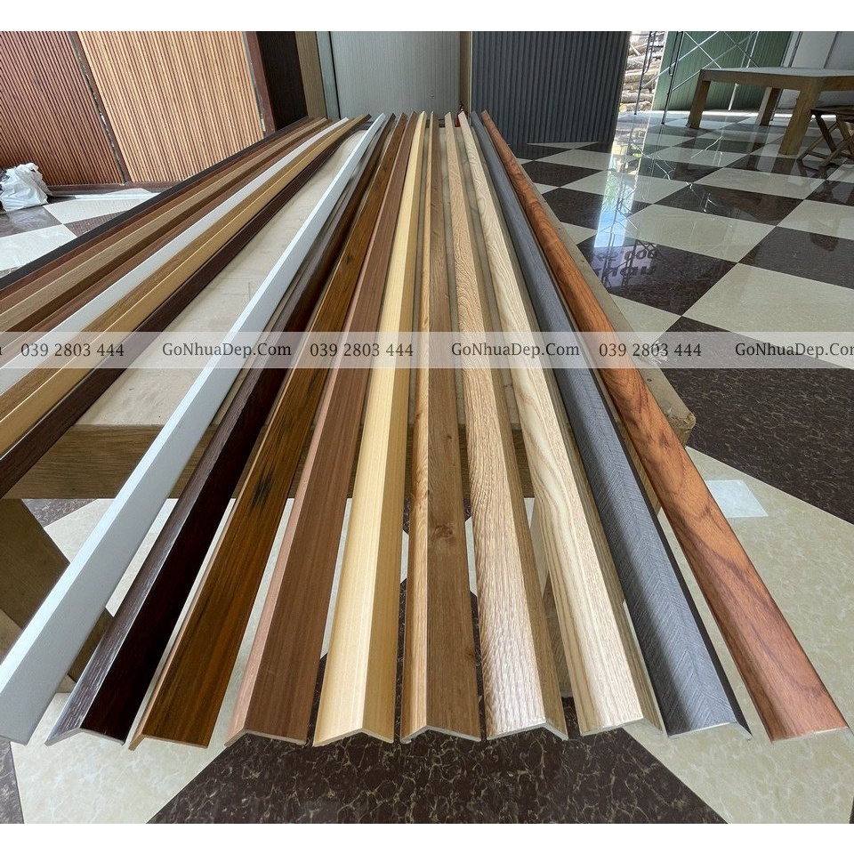 Nẹp nhựa V 25*25, Nẹp V vân gỗ trang trí, thanh nẹp V bo góc