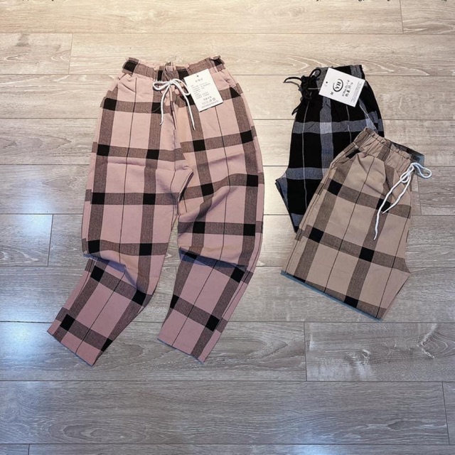 Quần Caro Nữ Chất Đũi Xước loại đẹp ❤️freeship ❤️ ảnh thật trải sàn