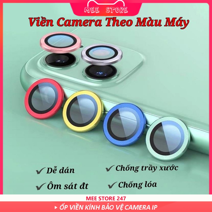Ốp Viền Nhôm Chống Xước Bảo Vệ Mắt Camera Cho IP 11/11Pro/11Promax - Bảo Vệ Tuyệt Đối Camera - Đủ Màu