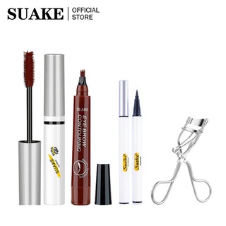 SUAKE Bộ 4 bút kẻ mắt bút kẻ lông mày dụng cụ bấm uốn cong lông mi mascara chống thấm