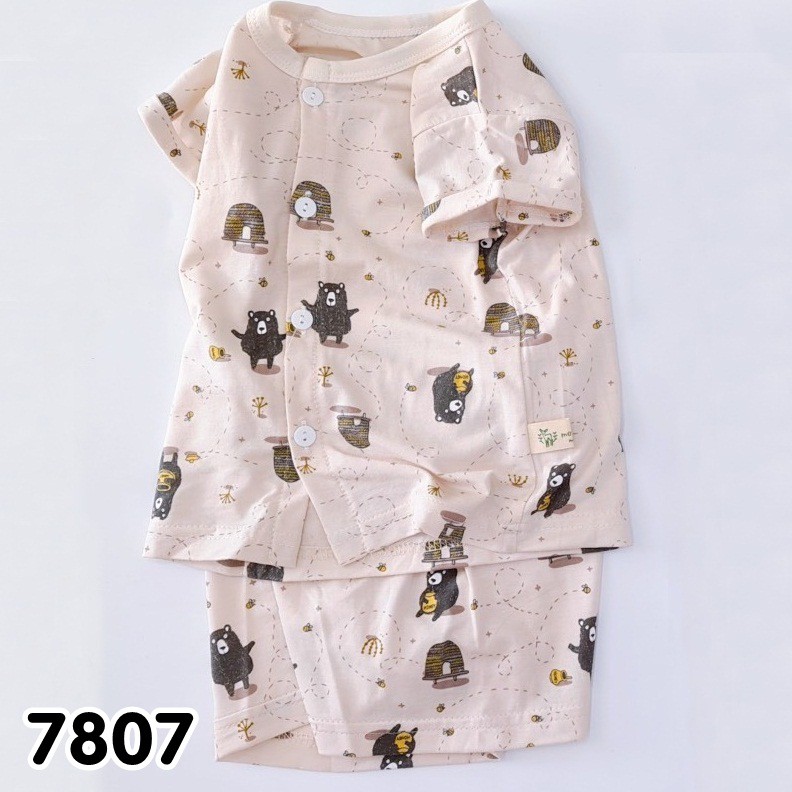 BỘ NGẮN TAY CÀI NÚT GIỮA NHIỀU HỌA TIẾT CHO BÉ TỪ 6KG- 19KG