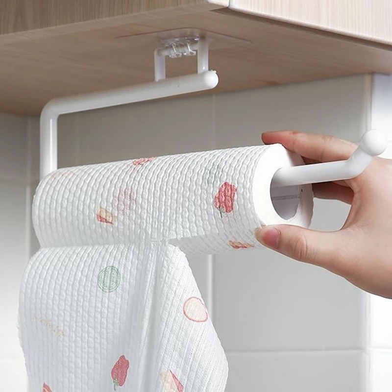 1 Giá Đỡ Cuộn Giấy Vệ Sinh Tự Dính Gắn Cửa Nhà Tắm/Nhà Bếp