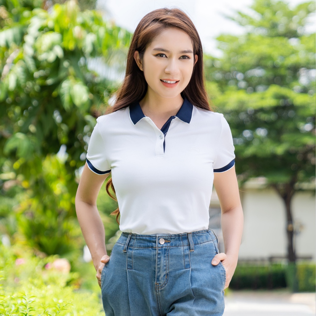 Áo Polo nữ YODY phông cộc tay, vải cotton cafe APN3700