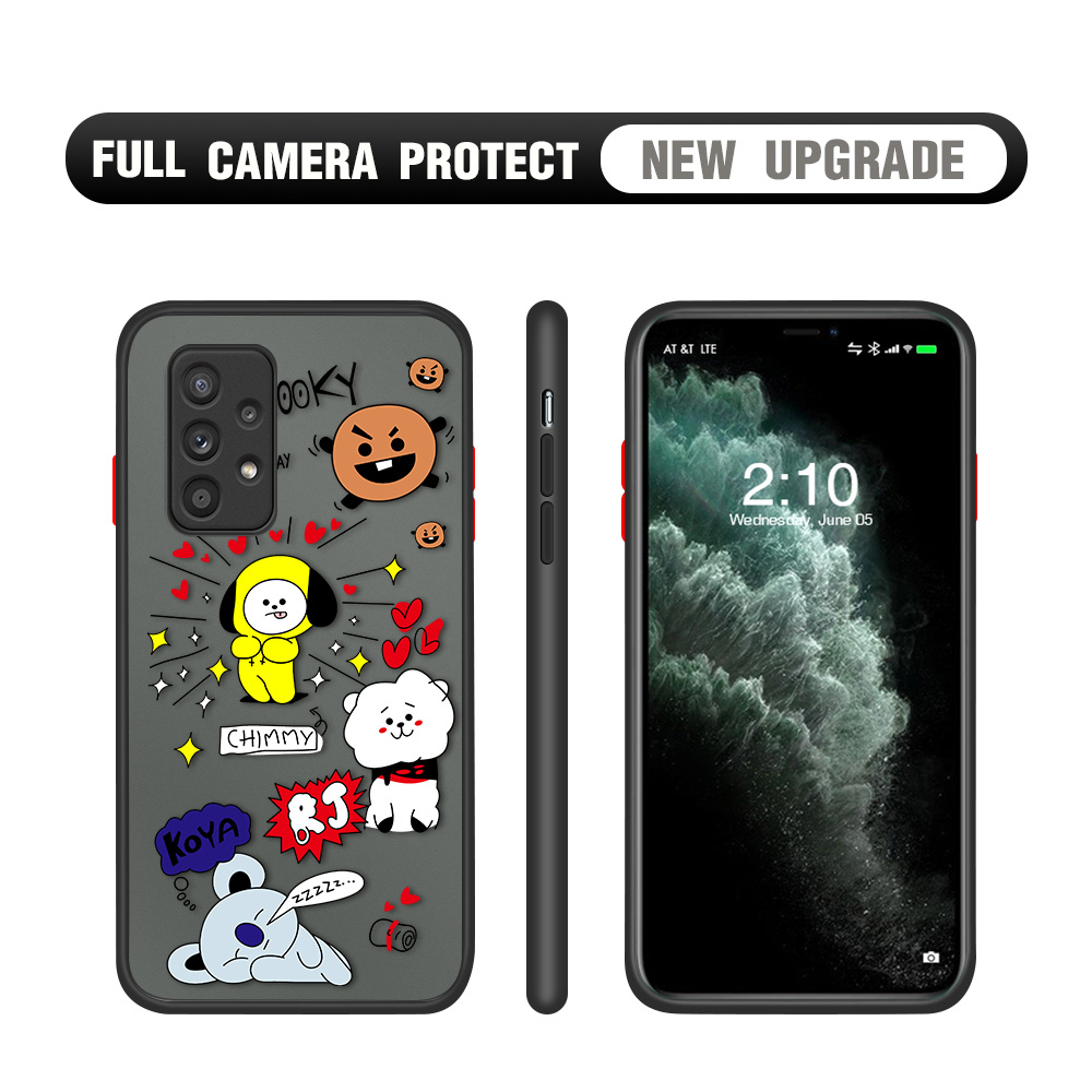 Ốp Điện Thoại Nhựa Pc Cứng Mặt Nhám Bảo Vệ Camera In Hình Bt21 Bts Hoạt Hình Cho Samsung Galaxy A52 A72 5g A32 4g A7 2018 A750