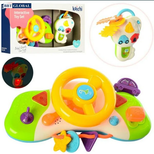 Đồ chơi vô lăng có đèn và nhạc cho bé BBT Global 999-120B