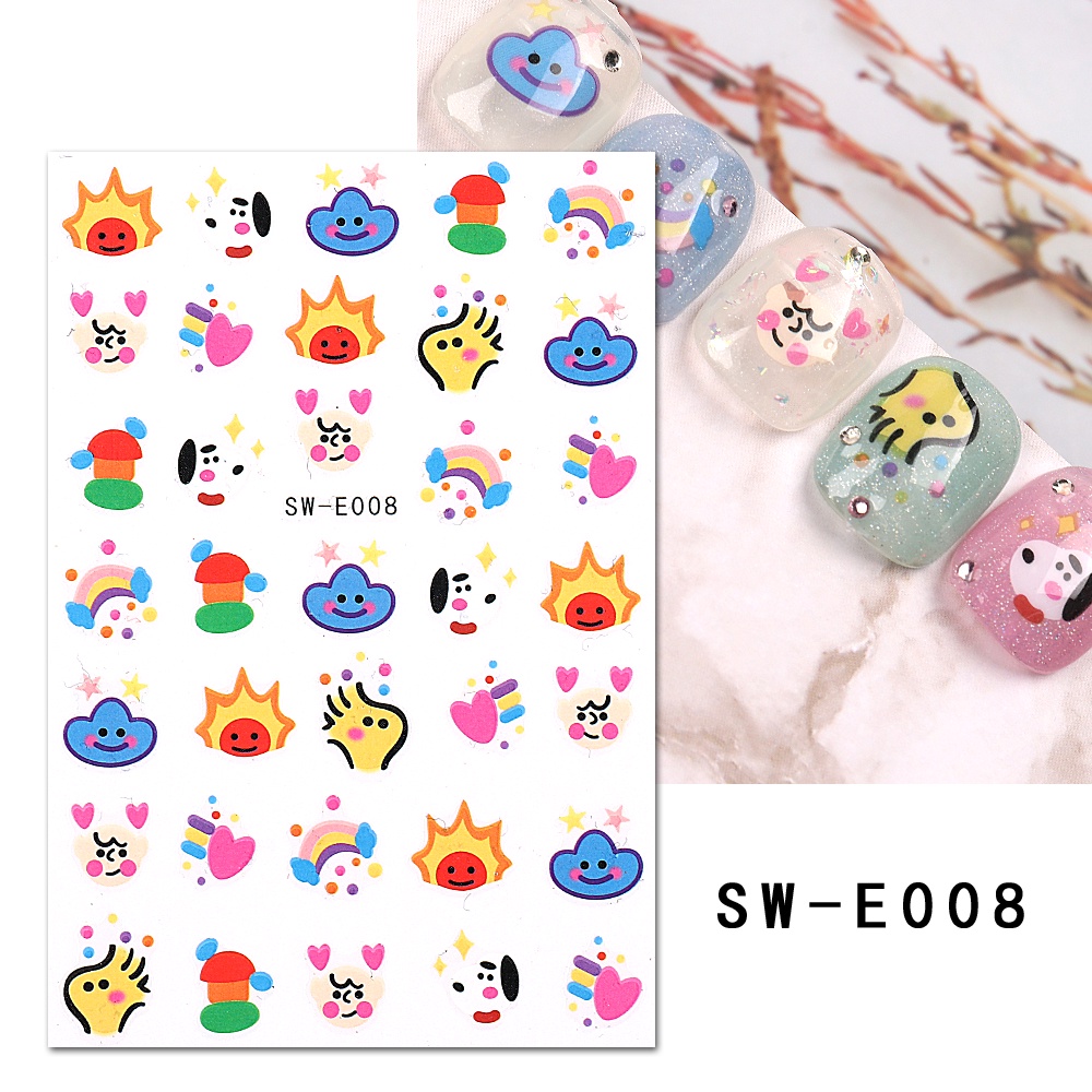 Miếng Dán Móng Tay Họa Tiết Quái Vật Hoạt Hình 3D DIY