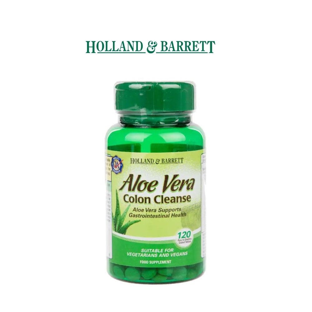 Viên thải độc ruột Aloe Vera Colon Cleanse 120v xuất xứ Anh (Nhập khẩu chính hãng), đẹp da, nhuận tr