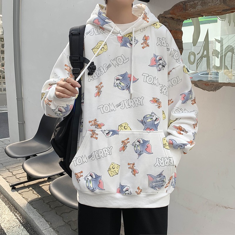 Áo hoodie ulzzang nam nữ unisex form rộng họa tiết Tom&Jerry phong cách Hàn Quốc | BigBuy360 - bigbuy360.vn