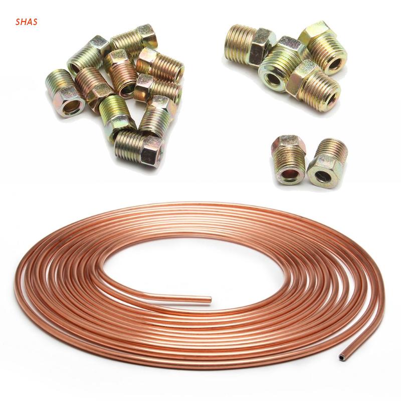 Bộ Ống Dây Phanh Bằng Đồng 25 Ft 3 / 16 &quot;Cho Xe Hơi