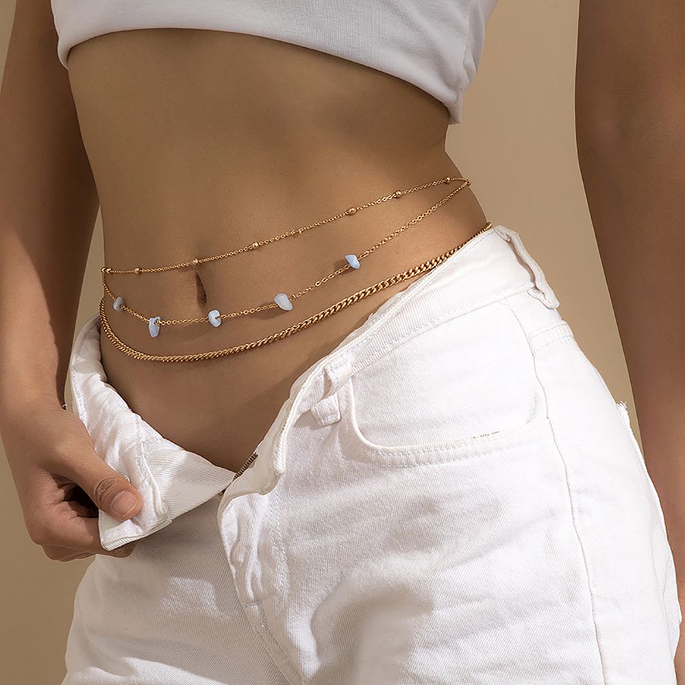 Dây đeo hông sợi xích phối hạt thời trang quyến rũ cho nữ