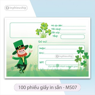 Phiếu giao hàng, phiếu ship hàng 100 tờ (Mã số 07)