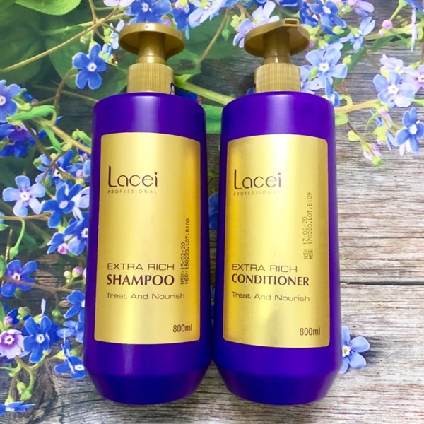 Dầu gội, xã Lacei Extra Rich phục hồi tóc hư tổn 800ml