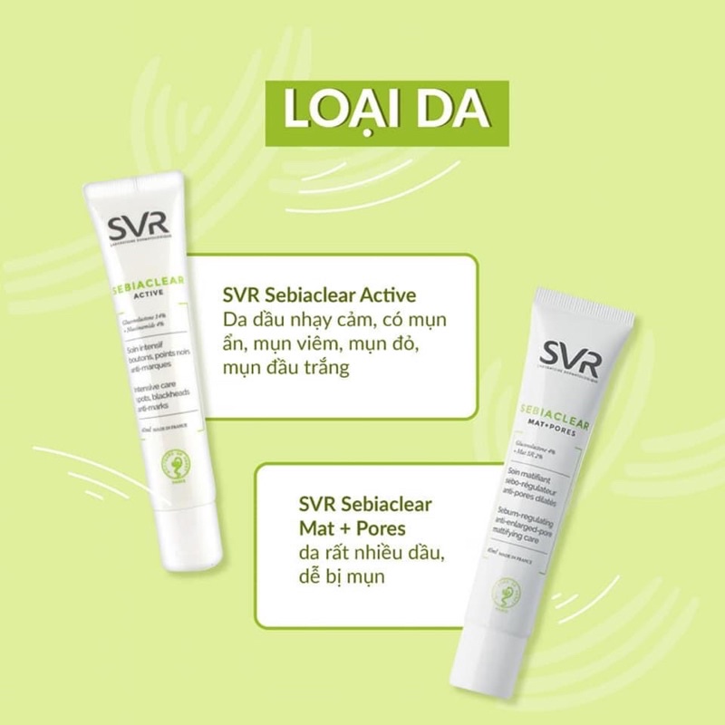 Kem dưỡng da làm giảm mụn SVR Sebiaclear Mat pore 40ml