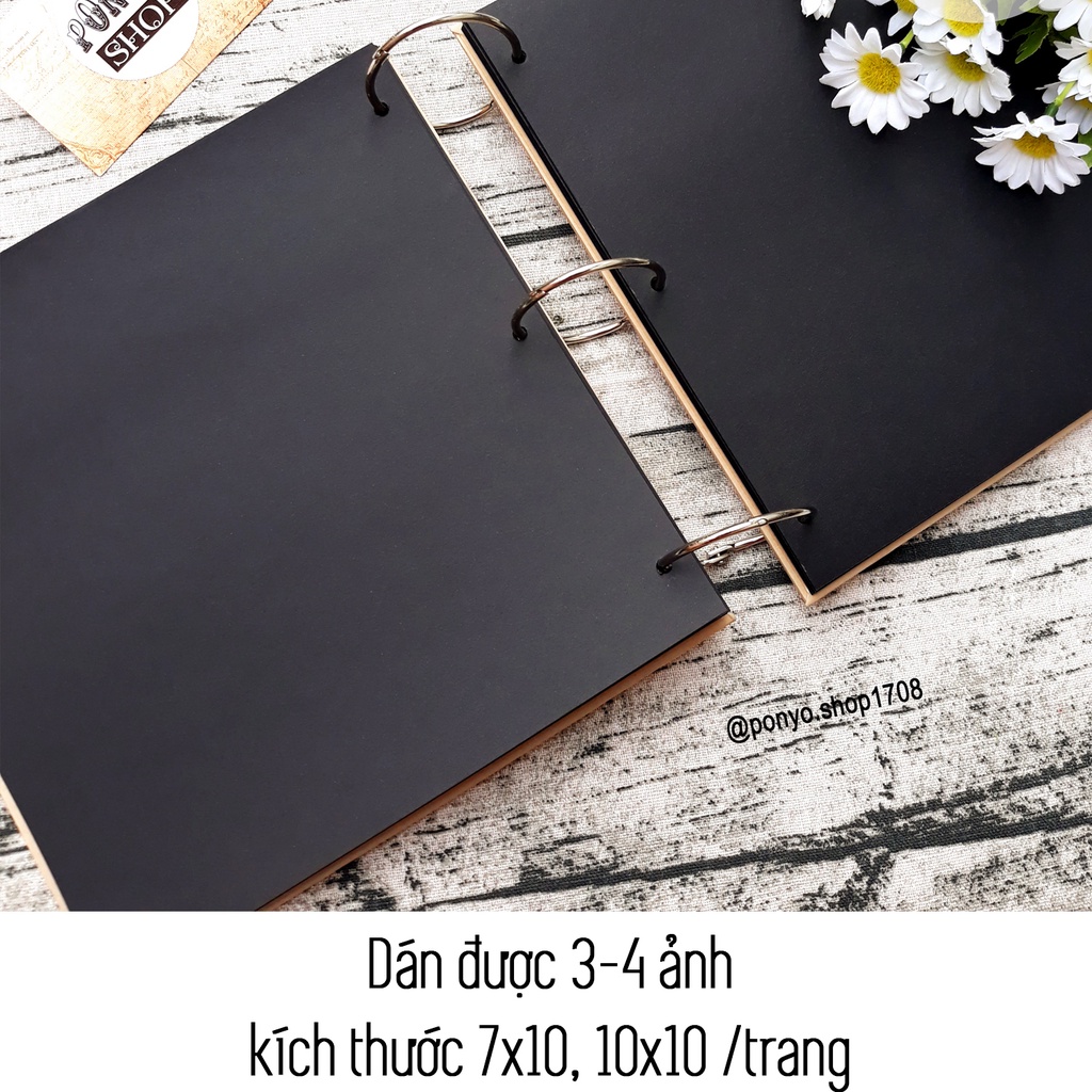 Khổ Vuông - 10 tờ giấy đen 260gsm, khổ 21x21cm làm Scrapbook Handmade