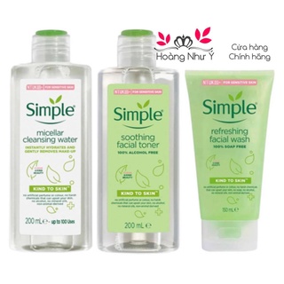 Simple  Cho Da Sạch Khỏe Đàn Hồi Nước Tẩy Trang ,Gel Rửa Mặt,Nước Hoa Hồng
