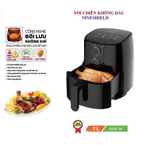 NỒI CHIÊN KHÔNG DẦU/ AIRFRYER/ BẾP NƯỚNG NINESHIELD 9 LÍT KB-1000/ 7L KB-5003M/ 8L KB-5005M BẢO HÀNH 1 NĂM