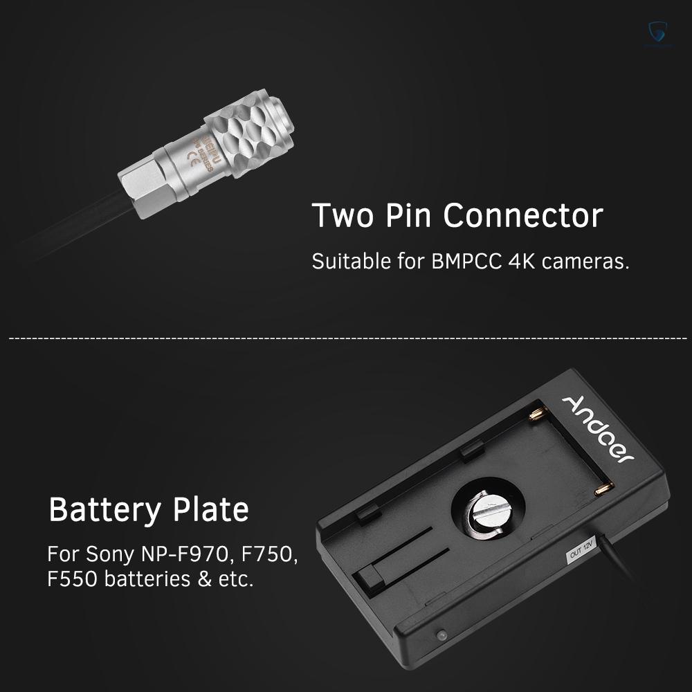 Bộ Chuyển Đổi Nguồn Pin Máy Ảnh Andoer Cho Blackmagic Cinema BMPCC 4K NP-F970 F750 F550