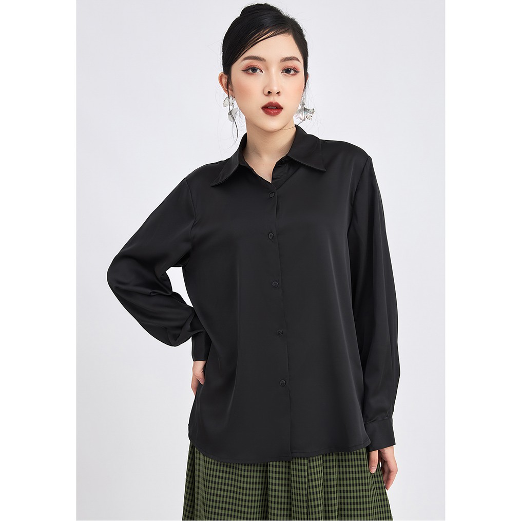 Áo sơ mi lụa nữ công sở 92WEAR 3 MÀU, đủ size, dáng basic ASA1264