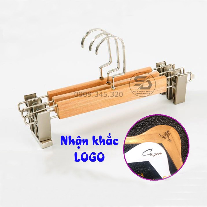 Móc Kẹp Quần Áo - Móc Kẹp Gỗ Vàng Cao Cấp 32cm