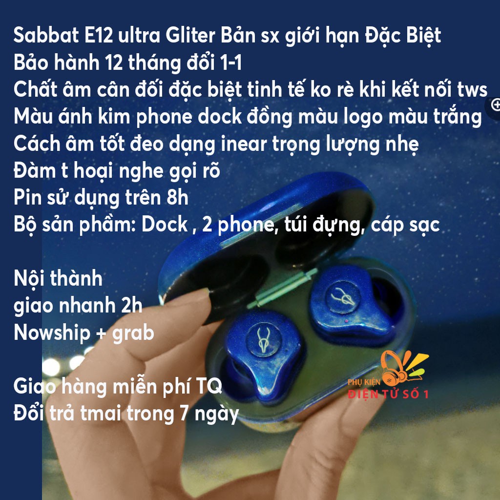 Tai nghe bluetooth Sabbat E12 Ultra Gliter Limited chính hãng bảo hành 12 tháng