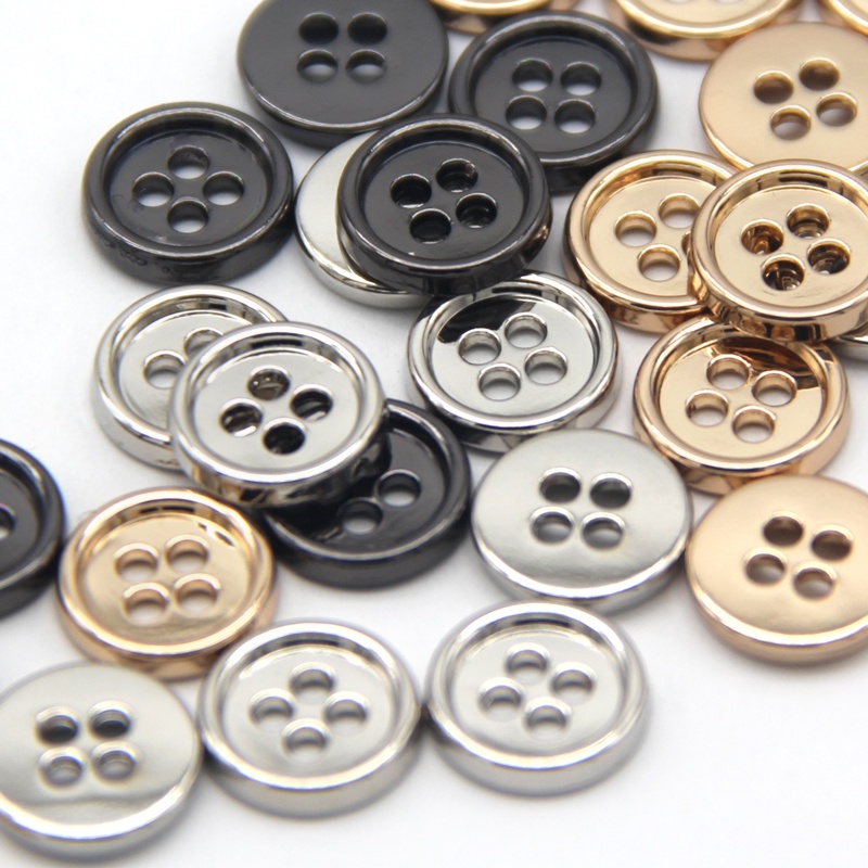Set 20 Nút Áo Hợp Kim Kẽm Tròn 4 Lỗ 11mm Chuyên Dụng Cho Áo Sơ Mi Nam