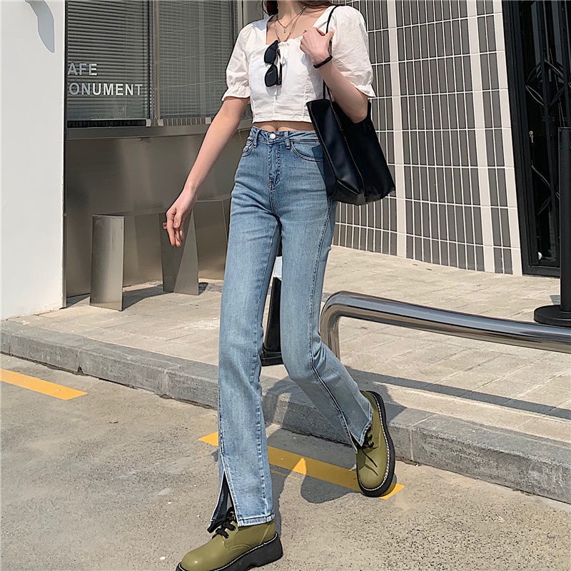 Quần Jeans Dài Ống Rộng Thời Trang Dành Cho Nữ