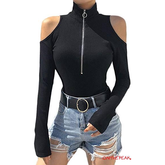 Áo bodysuit tay dài khoét vai cá tính | BigBuy360 - bigbuy360.vn