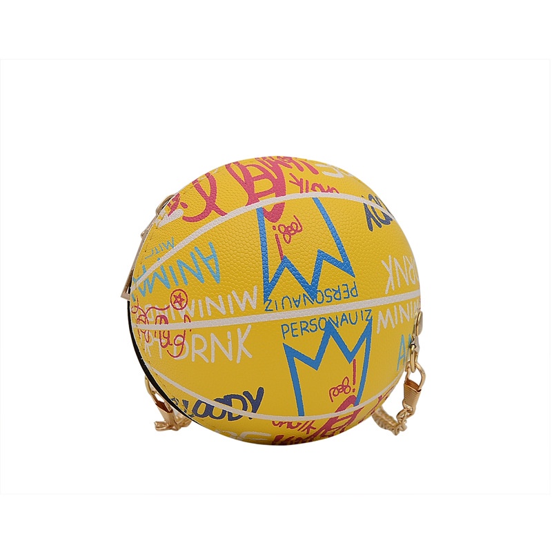 Túi Đeo Chéo Họa Tiết Graffiti Phối Xích Thời Trang Cá Tính Cho Các Bé