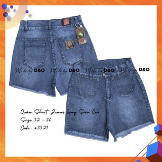 Quần short jeans xanh / lưng siêu cao, co giãn mạnh
